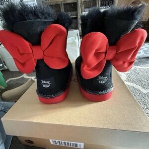 UGG Black and Red Bow Boots